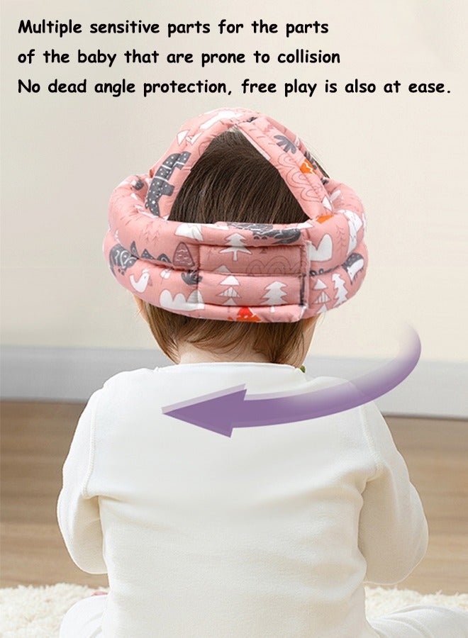 aoduoyaya Baby Safety Helmet Baby toddler anti-fall hat Children's head protection hat Anti-fall head protection hat Thick Adjustable size Lightweight and breathable Suitable for all seasons - Image 5