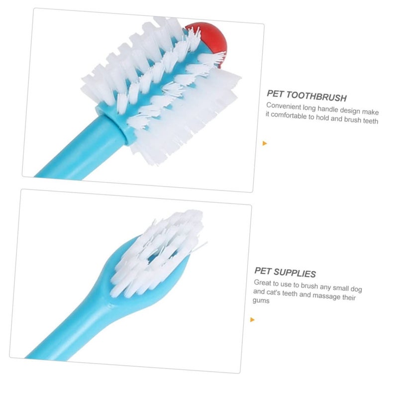 4Pcs Double Headed Ergonomic Pet Toothbrush Dogs Teeth Cleaner Oral Care For - Image 4