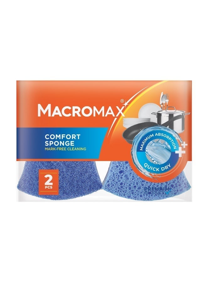 Macromax Comfort Sponge – 2 Pieces Set | Soft High-Foam Dishwashing Sponges with Ergonomic Grip - Image 1
