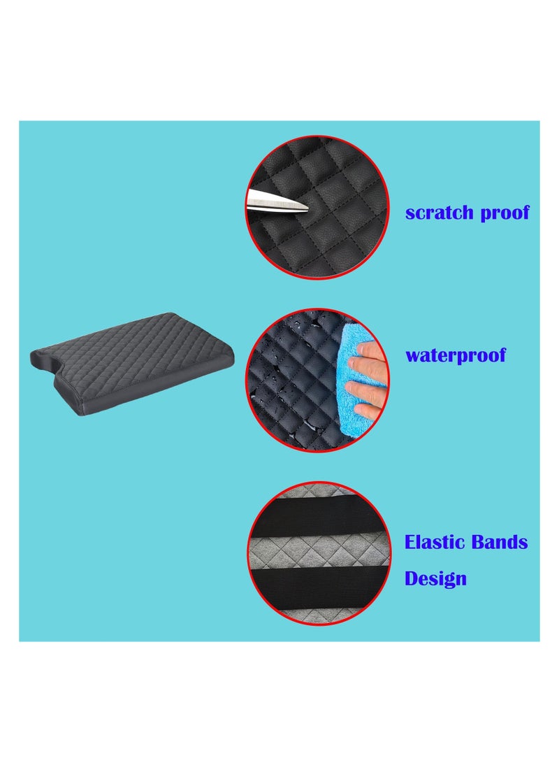 SYOSI Middle Console Cover Armrest Box Lid, Leather Arm Rest Box Lid, Center Console Cover for Ford F150 2015-2024/F250 F350 F450 2017-2024, Protective Cover Accessories (40/20/40 Jump Seat Console Only) - Image 4