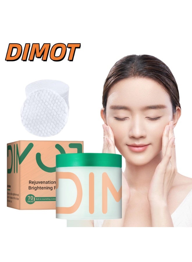 DIMOT Centella Asiatica Moisturizing Pads (70 pcs) Hydrating, Soothing, Repairing, and Barrier-Repairing Cotton Pads - Image 1