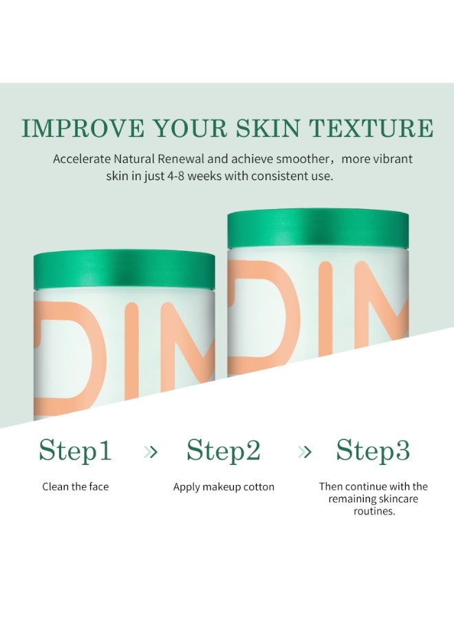 DIMOT Centella Asiatica Moisturizing Pads (70 pcs) Hydrating, Soothing, Repairing, and Barrier-Repairing Cotton Pads - Image 4