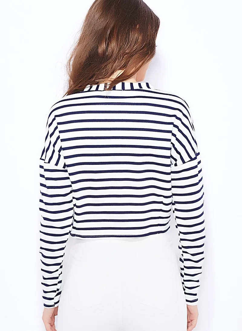 Missguided Striped Crop Sweater