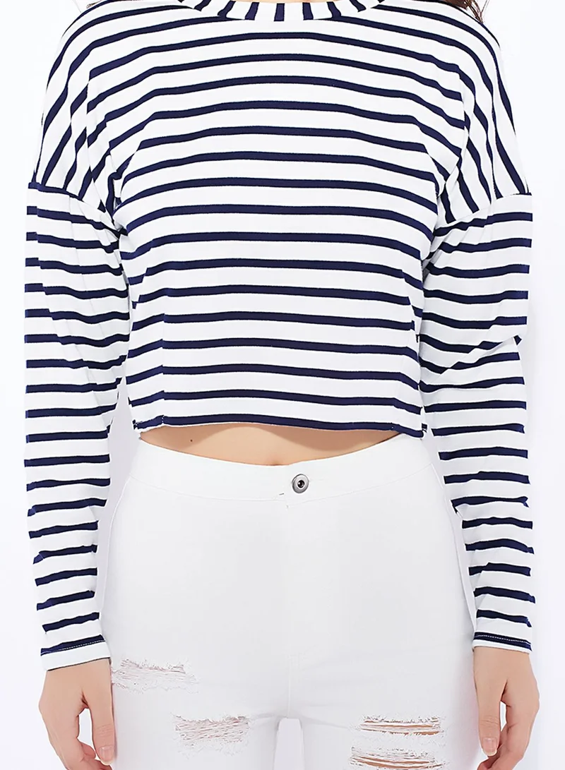 Missguided Striped Crop Sweater