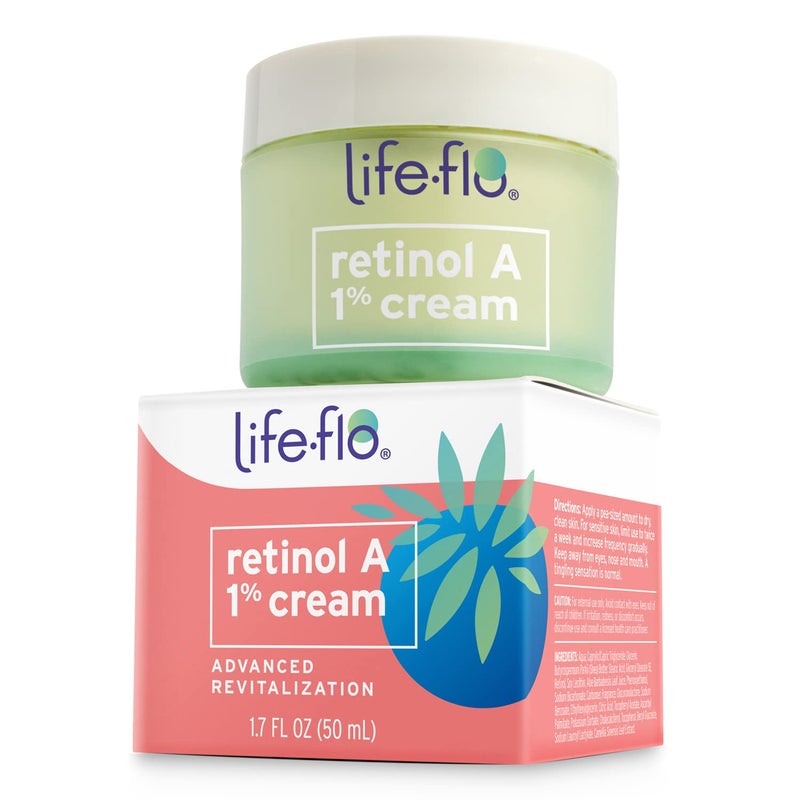 LIFE-FLO Retinol Face Cream - Face Moisturizer and Neck Cream w/ 1% Retinol Vitamin A, Green Tea and Vitamin E - Refines Skin, Minimizes Appearance of Fine Lines and Wrinkles, 60-Day Guarantee 1.7oz - Image 1