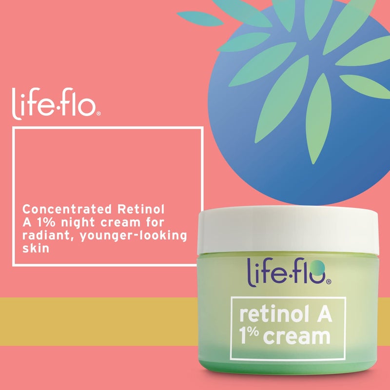 LIFE-FLO Retinol Face Cream - Face Moisturizer and Neck Cream w/ 1% Retinol Vitamin A, Green Tea and Vitamin E - Refines Skin, Minimizes Appearance of Fine Lines and Wrinkles, 60-Day Guarantee 1.7oz - Image 2