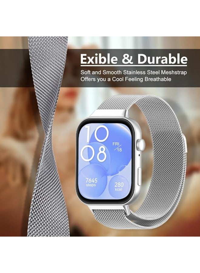 Strap Compatible with Huawei Watch Fit 3\4\4pro , Adjustable Stainless Steel Magnetic Metal Watch Strap for Huawei Watch Fit 3\4\4pro - Image 5