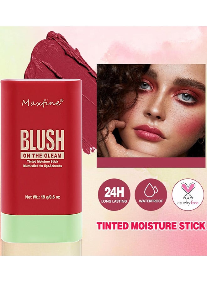 Maxfine On The Gleam Blush, Tinted Moisture Stick Multi-stick For Lips And Cheeks, Highlighting ​Color Silky Powder Blusher Stick Natural Glow Silly Blusher Light And Soft Feeling The Apply On Your Face  - Image 3