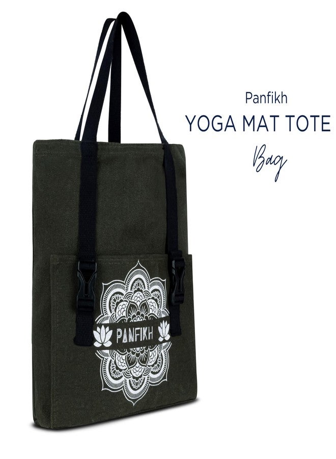 PANFIKH Unisex Tote Syle Adult Yoga Mat Bag Holder for 6mm to 8 mm Yoga Mats (Olive) - Image 2
