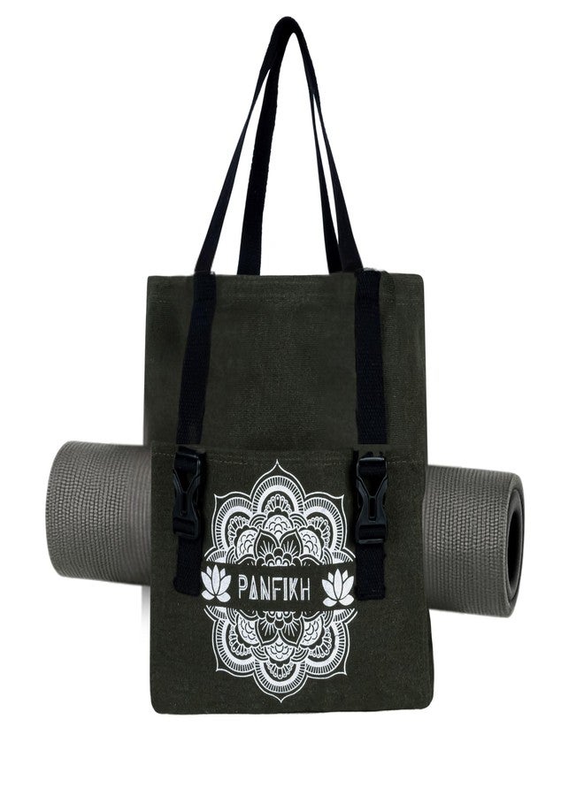 PANFIKH Unisex Tote Syle Adult Yoga Mat Bag Holder for 6mm to 8 mm Yoga Mats (Olive) - Image 1