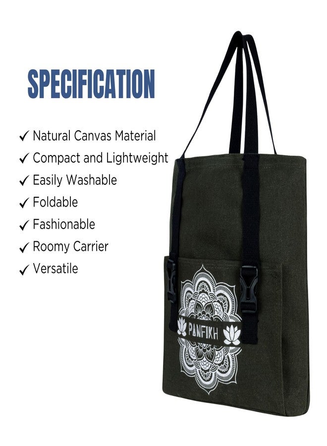 PANFIKH Unisex Tote Syle Adult Yoga Mat Bag Holder for 6mm to 8 mm Yoga Mats (Olive) - Image 4