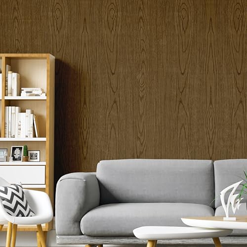HOMEMATES Self-Adhesive Wallpaper Waterproof Old Furniture Vinyl Stickers Wooden Door Wardrobe Desktop PVC Wall Papers 45 X 304 CM- (Brown Wood) - Image 4