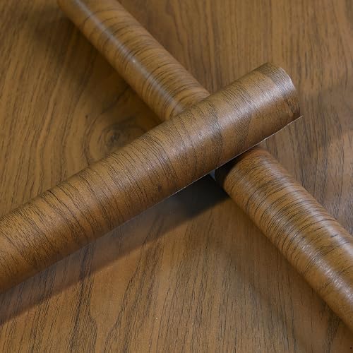 HOMEMATES Self-Adhesive Wallpaper Waterproof Old Furniture Vinyl Stickers Wooden Door Wardrobe Desktop PVC Wall Papers 45 X 304 CM- (Brown Wood) - Image 3