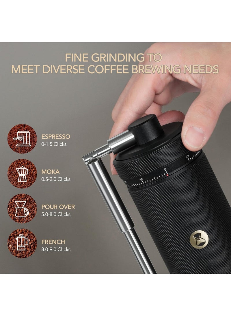 TIMEMORE S3 Manual Coffee Grinder - External Adjustment with Stainless Steel Patented Burr | Hand Coffee Grinder Hign Presicion | Hand Coffee Bean Mill | Premium Timemore Grinder Chestnut S3, Black - Image 5