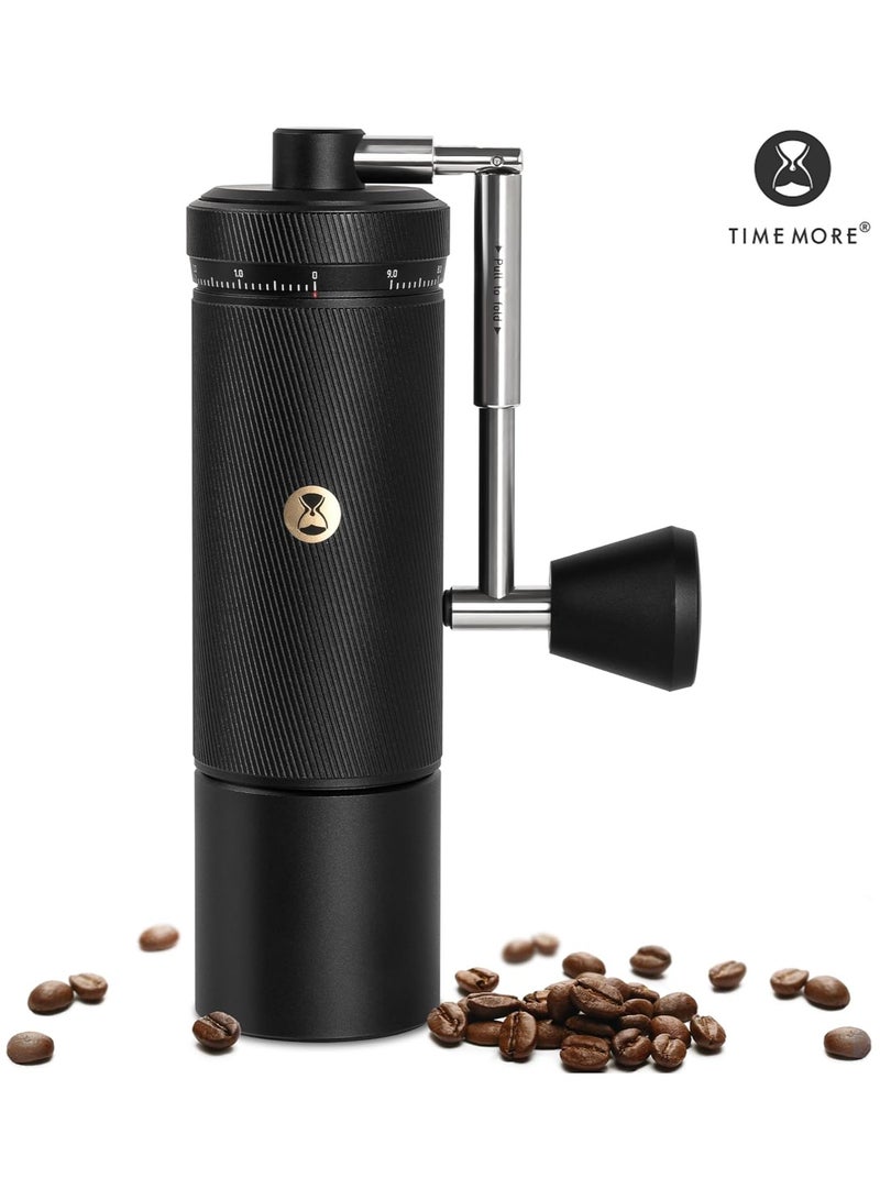 TIMEMORE S3 Manual Coffee Grinder - External Adjustment with Stainless Steel Patented Burr | Hand Coffee Grinder Hign Presicion | Hand Coffee Bean Mill | Premium Timemore Grinder Chestnut S3, Black - Image 1