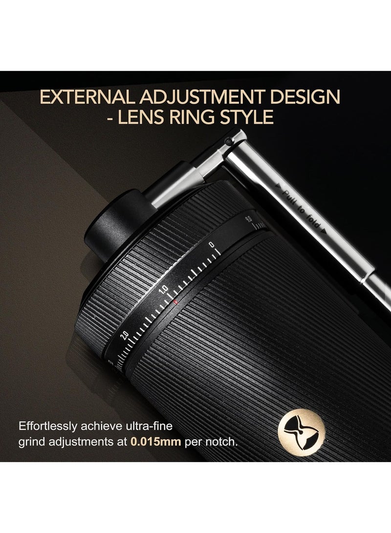 TIMEMORE S3 Manual Coffee Grinder - External Adjustment with Stainless Steel Patented Burr | Hand Coffee Grinder Hign Presicion | Hand Coffee Bean Mill | Premium Timemore Grinder Chestnut S3, Black - Image 2