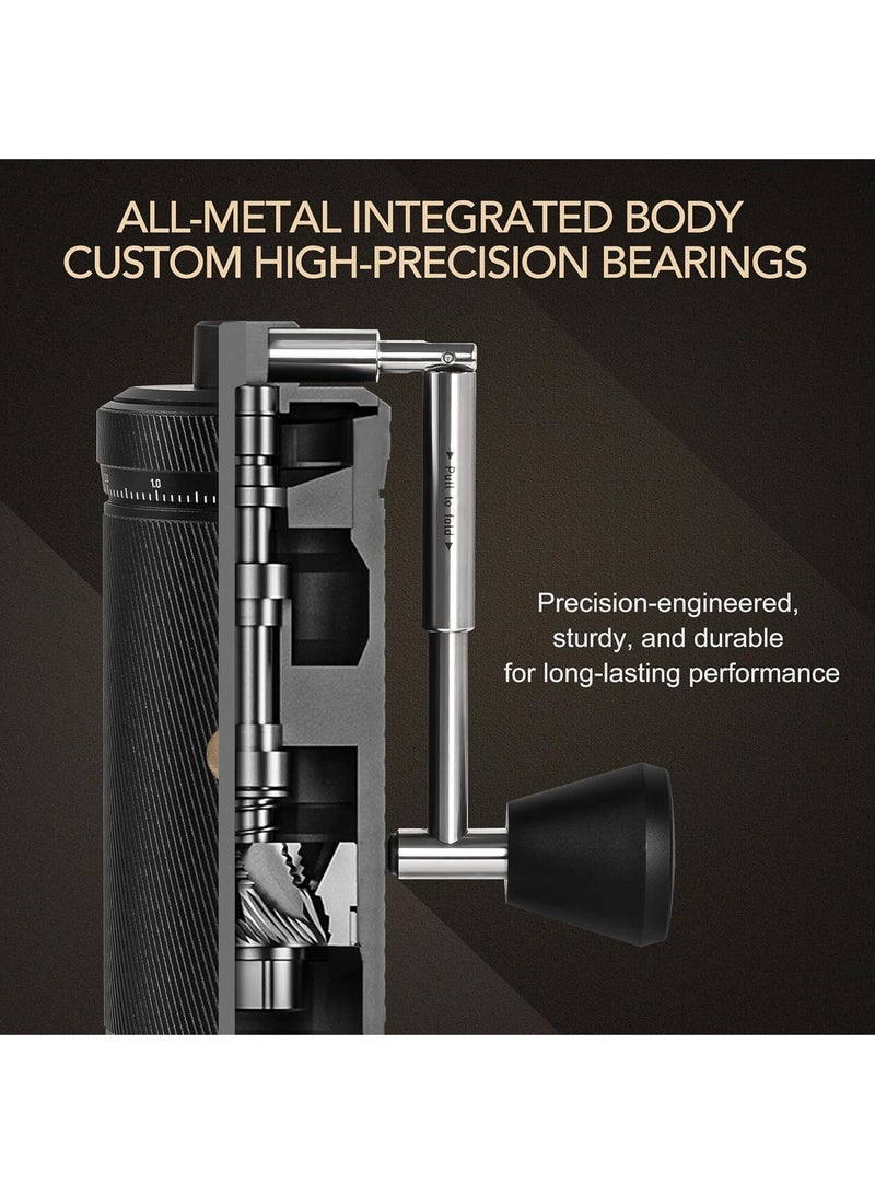 TIMEMORE S3 Manual Coffee Grinder - External Adjustment with Stainless Steel Patented Burr | Hand Coffee Grinder Hign Presicion | Hand Coffee Bean Mill | Premium Timemore Grinder Chestnut S3, Black - Image 4