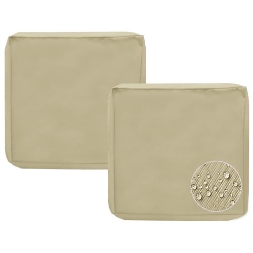 Sqodok Patio Furniture Cushion Covers Outdoor Cushion Covers Set of 2 Replacement Cushions for Outdoor Furniture Large Waterproof 24x22 Sectional Cushions Cover (Tan, 24"x22"x4"-2 PACK) - Image 1