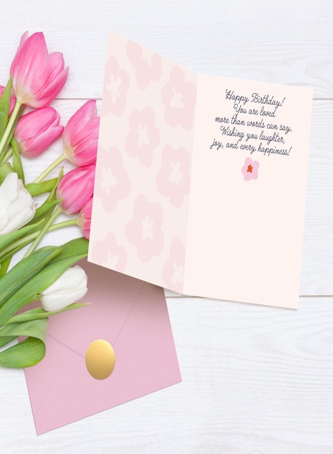 Sweetzer & Orange Happy Birthday Beautiful Daughter Card – Gold Foil Floral 5x7” Birthday Card For Daughter With Pink Envelope & Gold Seal – “You Are Loved More Than Words Can Say” Message Inside - Image 5