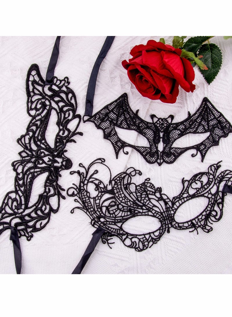 Masquerade Masks Bulk Lace Mask, 20 Pieces Women Black Venetian Mask for Party Ball - Image 3