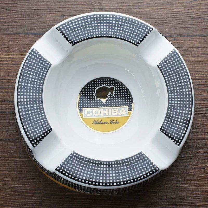 Cigar Ashtray with 4 Cigar Rests - Large Porcelain Ashtray for Indoor and Outdoor Use - Image 2