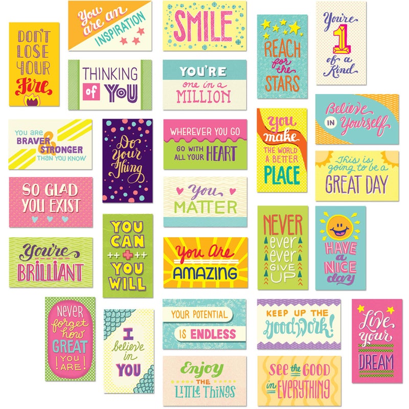 Youngever 300 Pack Motivational Quote Cards, 100 Unique Inspirational Designs Cards, Business Card Sized Encouragement Cards, Gifts for Employees, Thinking of You Gifts, Appreciation Cards - Image 1