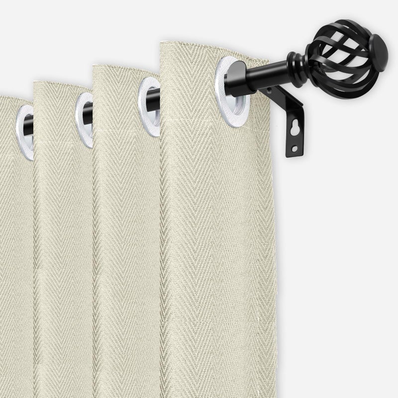 Luvenia Black Decorative Curtain Rod,Adjustable Curtain Rods For Windows 28 to 48 Inch(2.3-4Ft),Small Curtain Rod For Bedroom, Living Room,Kitchen,Farmhouse - Image 2
