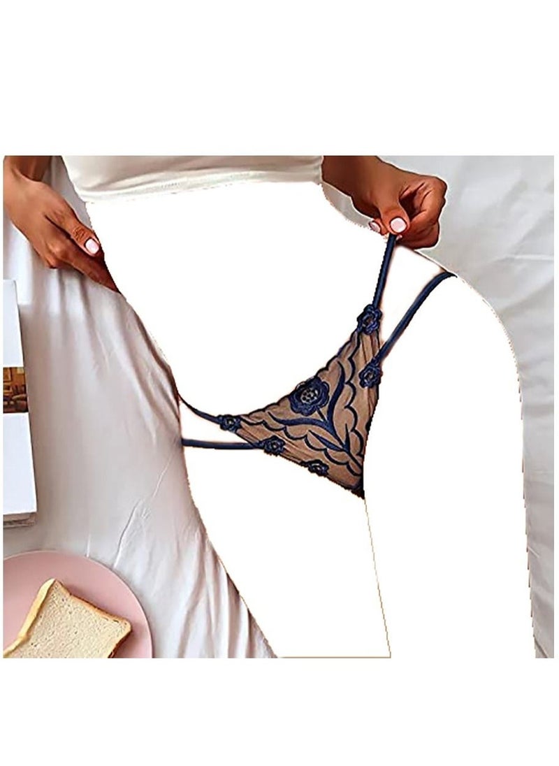 KASTWAVE 3 Pack Women Mesh Thong Floral G-string Panties Knickers Lingerie Underwear  - Image 5