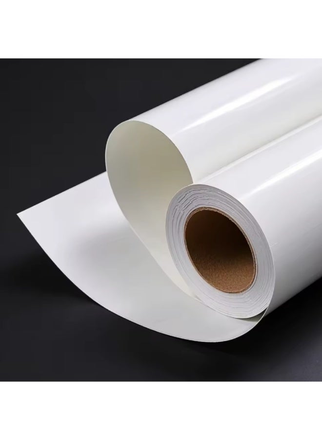 ركس رول ستيكر لميع ابيض للرسم و الطباعة لاصق 50 متر * 1.37 سم - Image 1
