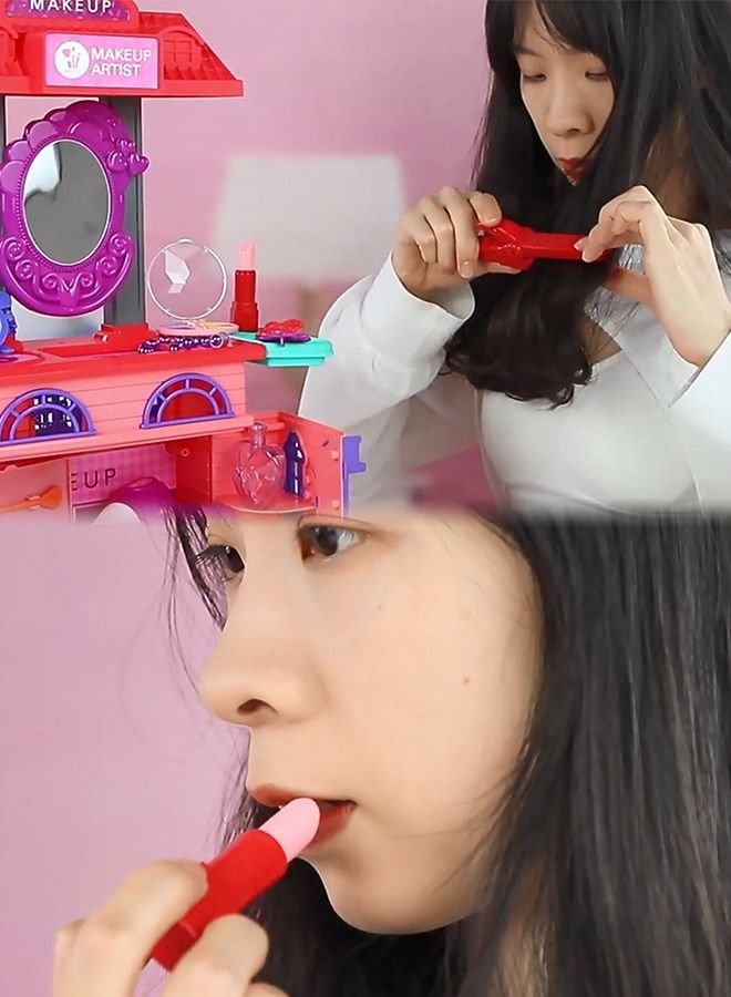 جرويك مجموعة تسريحة ، ألعاب بنات ، إكسسوارات مكياج مع مرآة ، مستحضرات تجميل ، مجففات شعر وإكسسوارات تجميل ، ألعاب مكياج 31 قطعة - Image 4