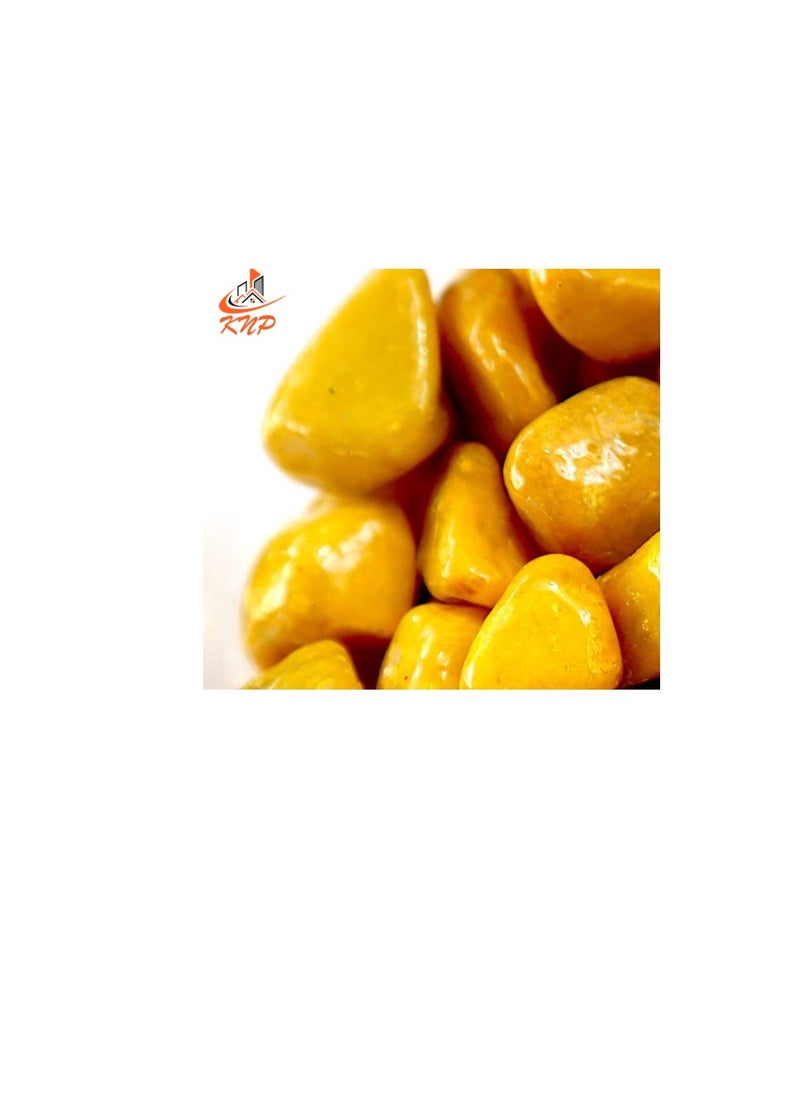 KNP - Yellow Decorative Painted Pebbles Aquarium 10-15mm 10 kg - Image 1