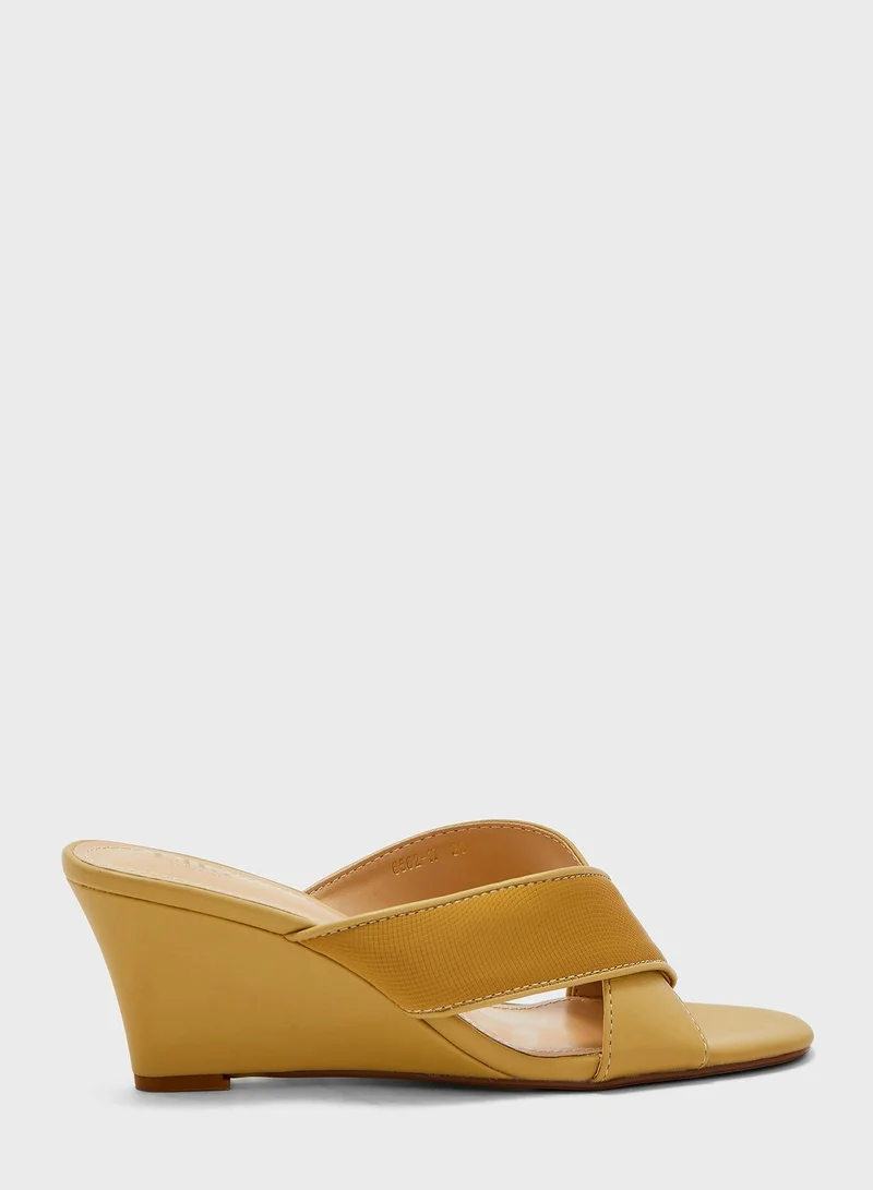 ELLA Crossed Strap  Wedge Sandal