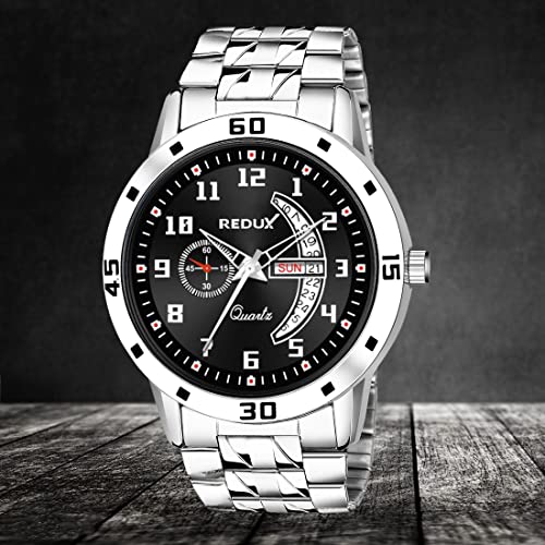 REDUX Stainless Steel Mw-407 Analogue Black Dial Watch For Men's & Boy's - Image 5