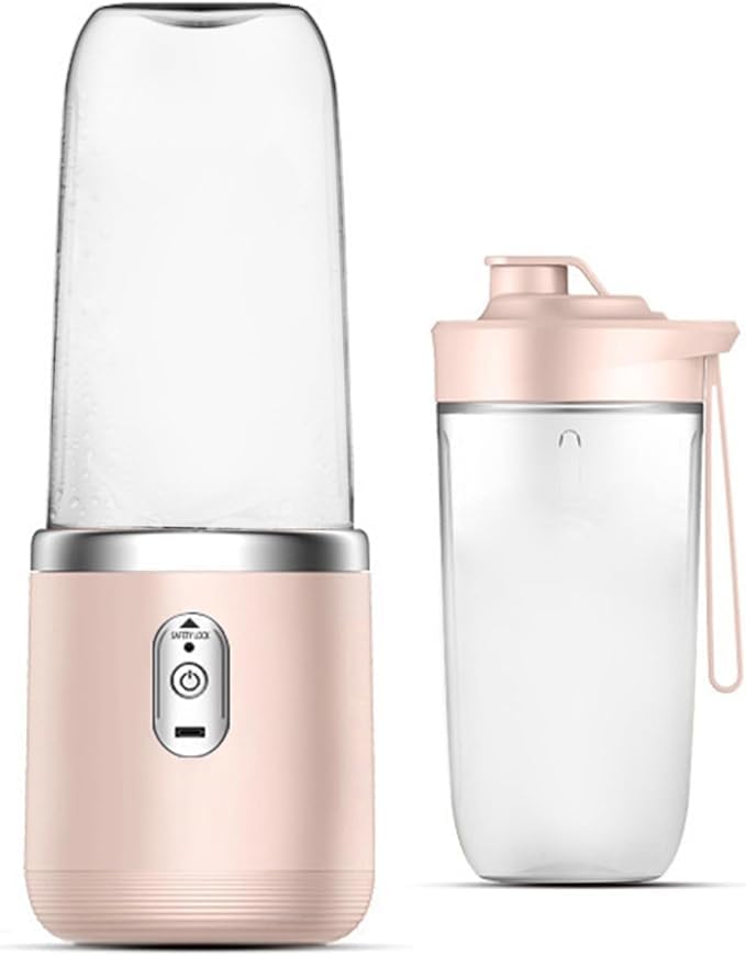 Qlect Portable Blender Electric Juicers Fruit Mixers USB Rechargeable Smoothie Mini Personal Juicer 6 Blades 3Gears With 1500 Mah Rechargeable Battery-Smoothie Blender(Pink) - Image 1