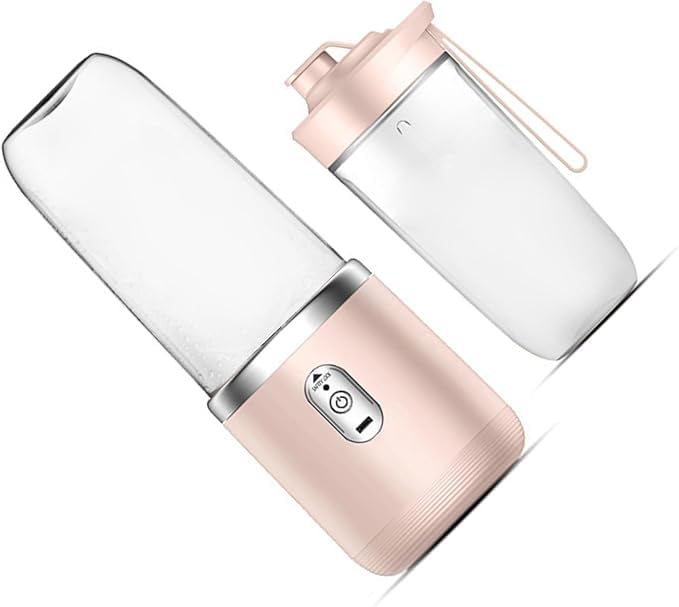 Qlect Portable Blender Electric Juicers Fruit Mixers USB Rechargeable Smoothie Mini Personal Juicer 6 Blades 3Gears With 1500 Mah Rechargeable Battery-Smoothie Blender(Pink) - Image 4