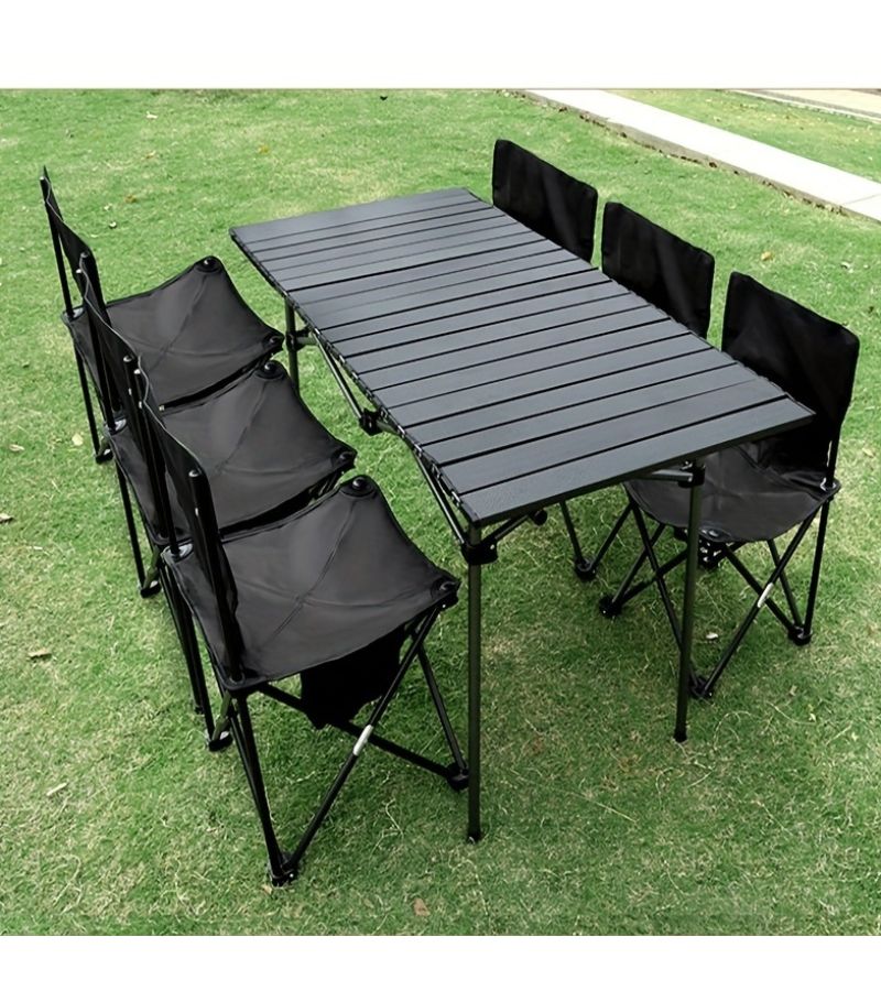 Stainless Steel Folding Table Black Silvery 20.87 by 19.69 Inch for Camping And Barbecue - Image 2