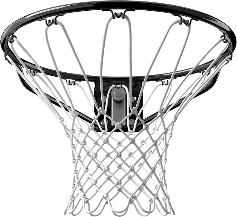 SPALDING Regulation Size 18" Steel Basketball Rim with Net Included | Choose from Fixed or Breakaway | Replacement Rim for Indoor or Outdoor Hoop - Image 2