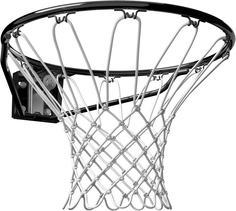 SPALDING Regulation Size 18" Steel Basketball Rim with Net Included | Choose from Fixed or Breakaway | Replacement Rim for Indoor or Outdoor Hoop - Image 1