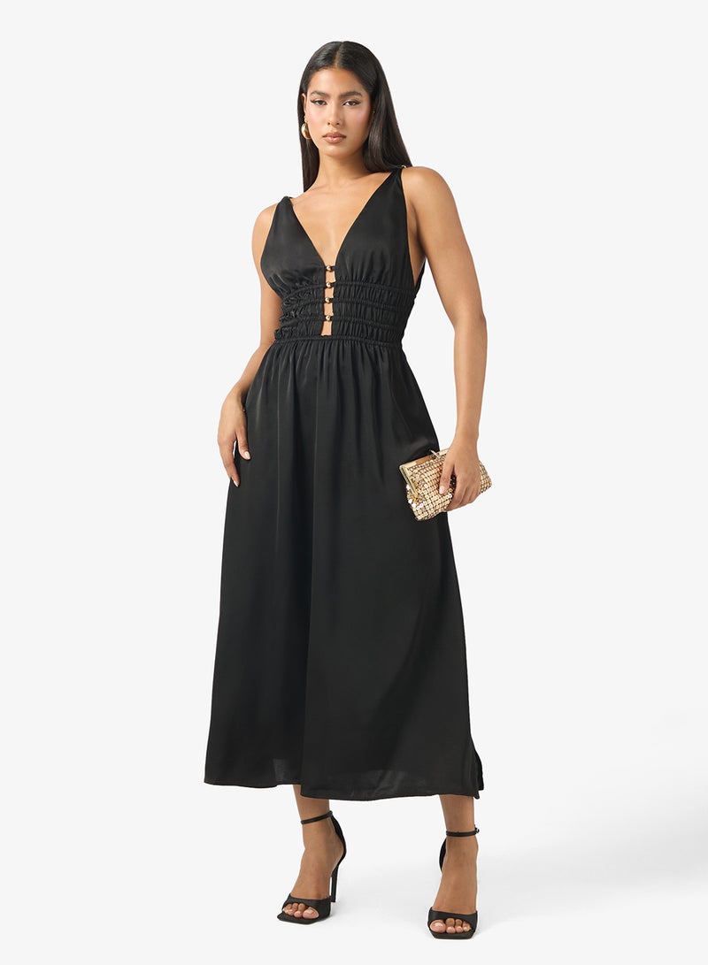 ELLA Deep Neck A-line Dress - Image 4