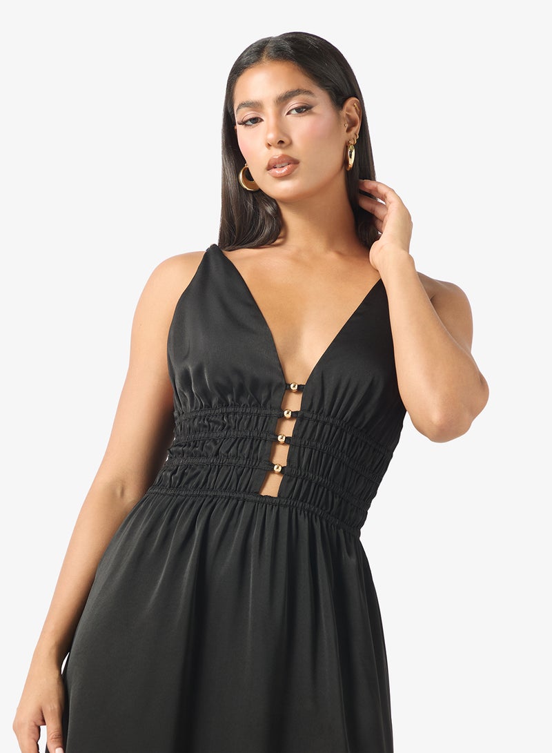 ELLA Deep Neck A-line Dress - Image 3