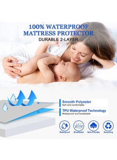 Iconic Care Iconic Care Waterproof Mattress ProtectorBed Cover 72x78 King Soft Terry Cotton Breathable Elastic Fitted White  - Image 3