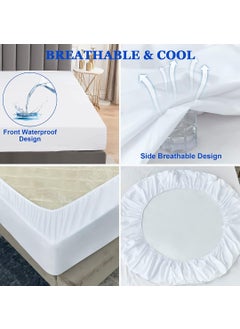 Iconic Care Iconic Care Waterproof Mattress ProtectorBed Cover 72x78 King Soft Terry Cotton Breathable Elastic Fitted White  - Image 5