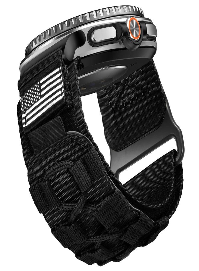 MOFREE Compatible with Samsung Galaxy Watch 8 Classic 46mm/Galaxy Watch 8 40mm 44mm,Rugged Nylon Woven Loop Sport Adjustable Strap Replacement Wristband for Samsung Galaxy Watch 8 Bands for Men Black - Image 2