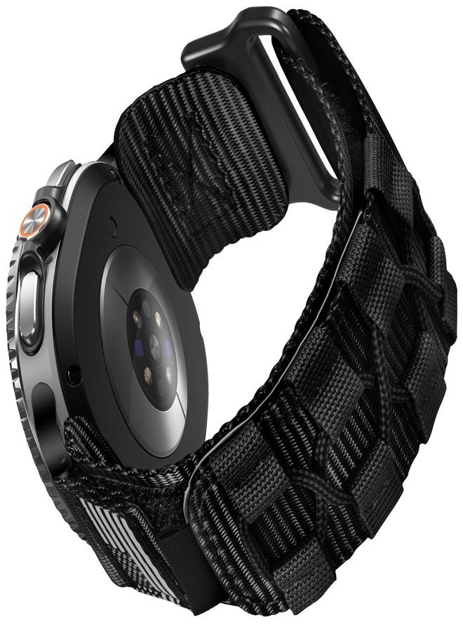 MOFREE Compatible with Samsung Galaxy Watch 8 Classic 46mm/Galaxy Watch 8 40mm 44mm,Rugged Nylon Woven Loop Sport Adjustable Strap Replacement Wristband for Samsung Galaxy Watch 8 Bands for Men Black - Image 1