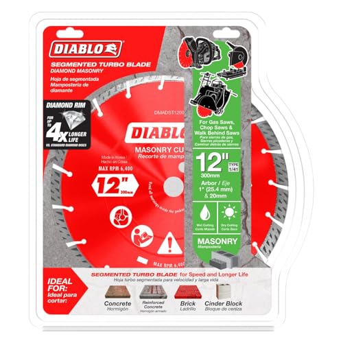 Diablo Tools, 12in. Diamond Turbo Masonry Cut-Off Blade, Blade Diameter 12 in, Model# DMADST1200 - Image 2