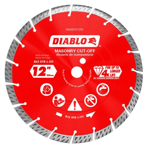 Diablo Tools, 12in. Diamond Turbo Masonry Cut-Off Blade, Blade Diameter 12 in, Model# DMADST1200 - Image 1