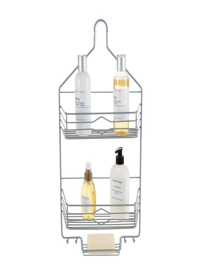 Bath Bliss Aztec Hanging Shower Caddy | Bathroom Storage & Organization | Shower Head Hang | Holds Large Bottles | Accessory Hooks | Suction Cup Backing | Grey - Image 2