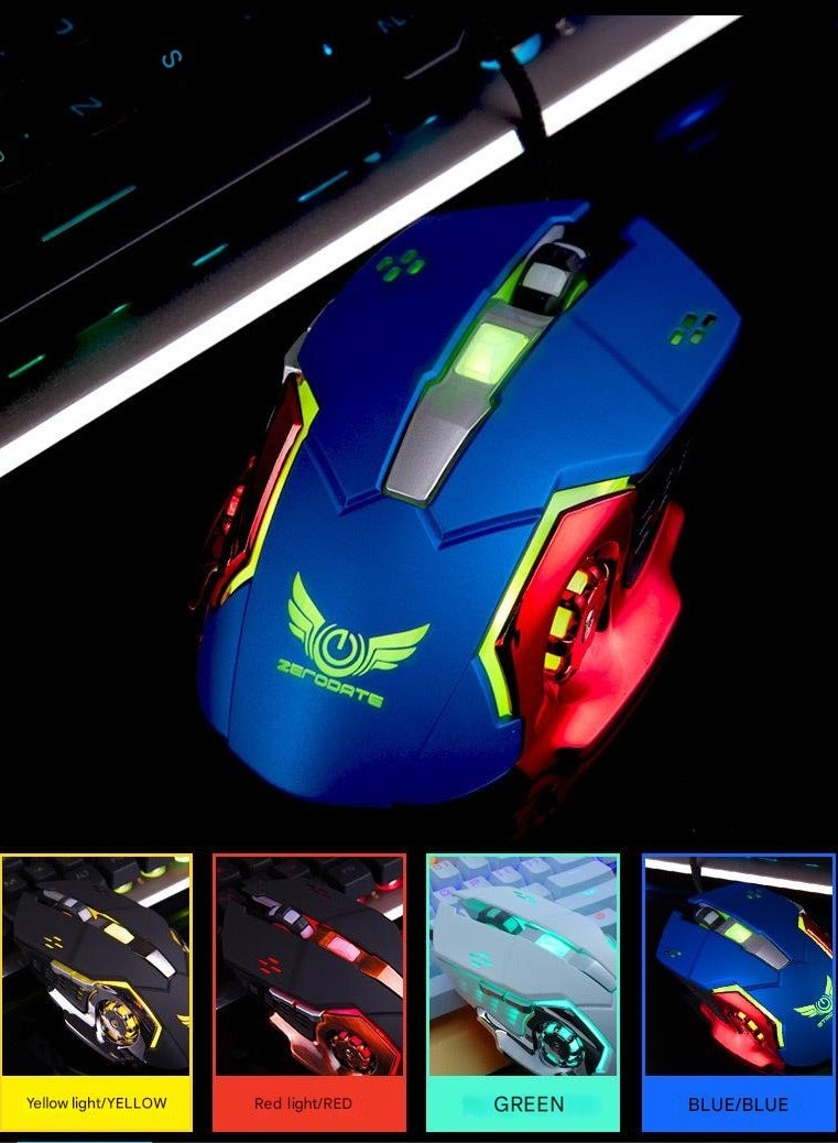 Wrangler G11 Gaming Esports Mechanical Mouse Macro Definition Colorful Luminous Wired USB Mouse - Image 3