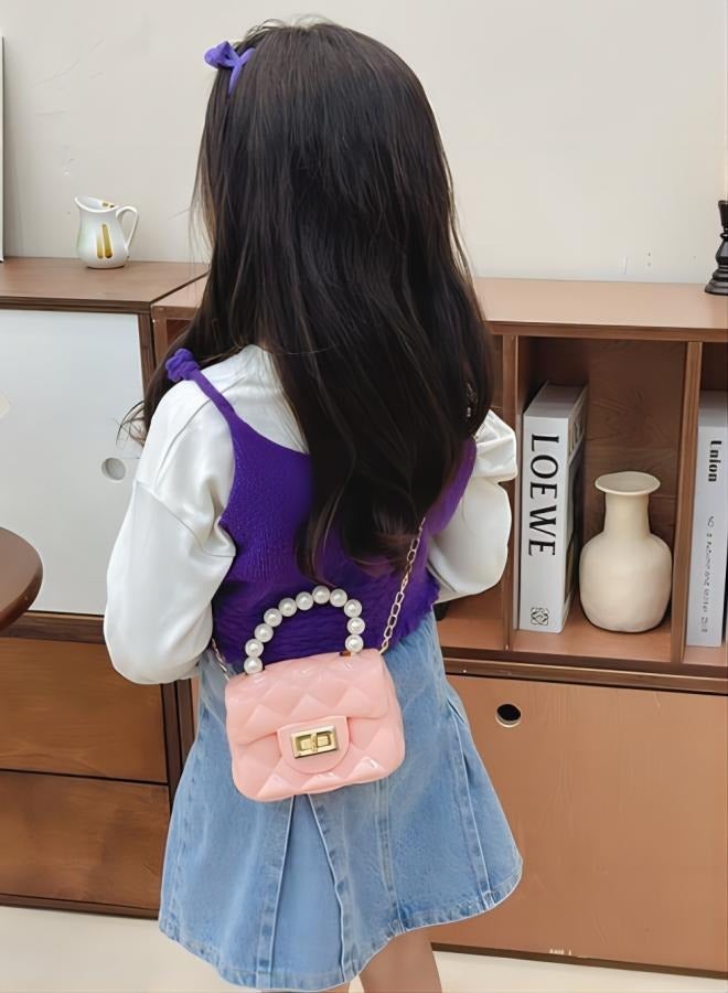 Girl's Pearl Handbag Mini Cute Chain Shoulder Bag (12CM * 8CM * 5CM) - Image 2