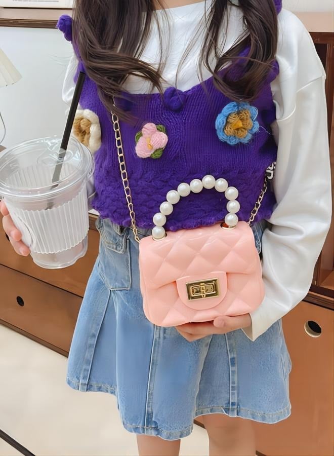 Girl's Pearl Handbag Mini Cute Chain Shoulder Bag (12CM * 8CM * 5CM) - Image 3